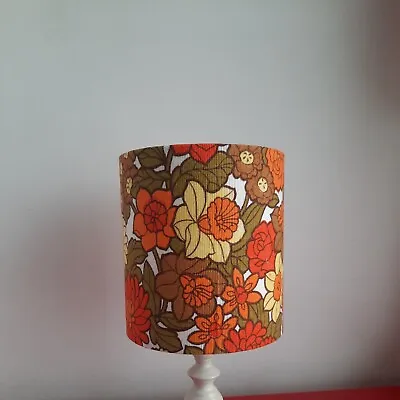 £26.99 • Buy 70s Lampshade Table Lamp Ceiling Retro Vintage 60s 50s Flower Power Orange 