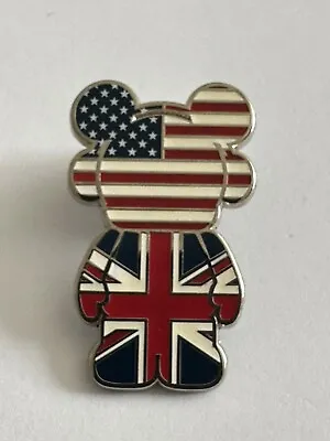 Disneyland Paris Parks Vinylmation Pin USA & UK FLAGS 11167 • $12.63