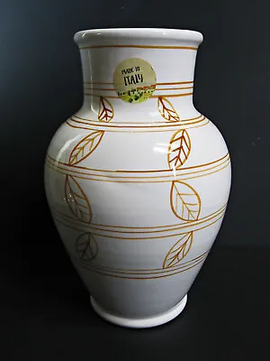 $72.95 • Buy Vintage Tadinate Ceramic Pottery Vase White & Orange Hand Painted Made In Italy