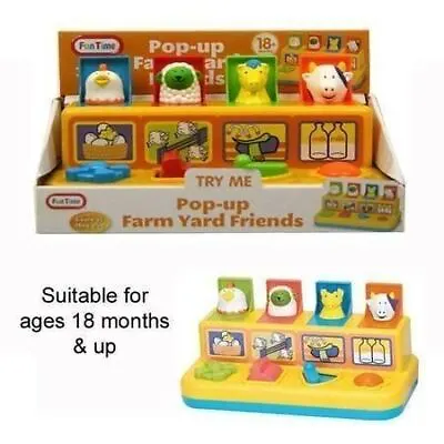 Children Popup Farm Yard Friends Baby Farm Yard Animal Learning Toy Set Activity • £11.43