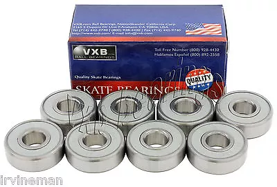 Set Of 8 Ceramic Skateboard Ball Bearing 608-2rs Sealed 8x22x7 608RS White Seals • $24.99