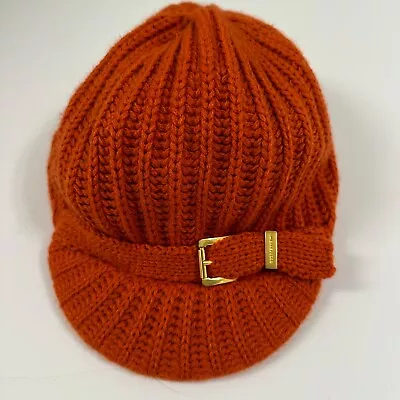 Michael Kors Women Orange Hat Knit Gold Buckle • $20