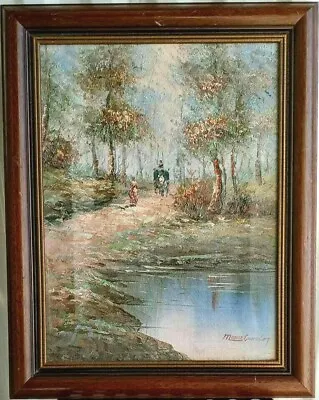 Marie Charlot Lanscape Oil On Canvas 19.5  X 15.5 . • $60