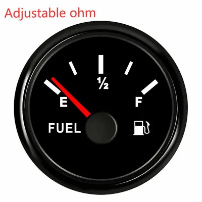 Black 52MM/2  Fuel Level Meter Gauge Programmable Ohms For Car Motorcycle Marine • $23.70