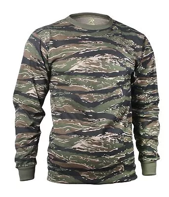  Rothco Tiger Stripe Camo MENS Long Sleeve Tactical Military T-Shirt S TO 4X • $18.99