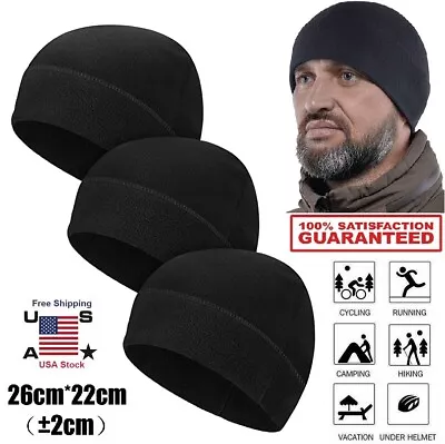 3 × Tactical Military Skull Cap Winter Warm Fleece Windproof Ski Beanie Hats USA • $11.39