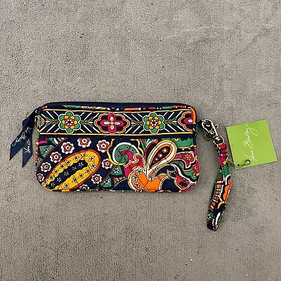 Vera Bradley Venetian Paisley Wristlet Inner Pockets Zipper Multicolor • $21.99