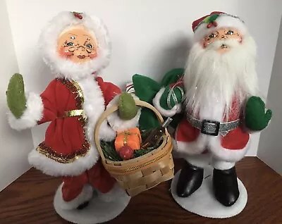 VINTAGE ANNALEE MR MRS CLAUS SANTA CHRISTMAS HOLIDAY  9 Inches High • $19.95