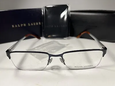 😎 New! Polo Ralph Lauren RL 5089 Eyeglasses 9119 Navy Silver Woodgrain Frames • $62.88