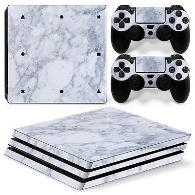 $32.38 • Buy Sony PS4 PLAYSTATION 4 Pro Skin Sticker Screen Protector Set - Marble Motif