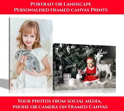 £24.99 • Buy Personalised Canvas Prints Custom Wall Art Pictures Art From Photos Social Media