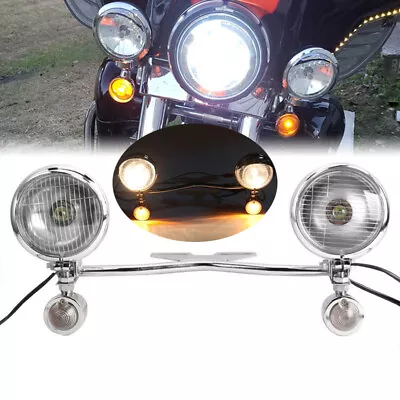 Fog Passing Turn Signal Light Bar For Yamaha V-Star XVS 1100 1300 650 US • $69.99