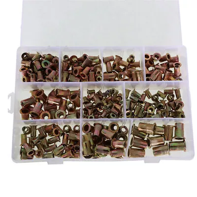 New Zinc Steel Rivet Nut Kit Nutsert Assort 150pcs Metric &150pcs SAE 300Pack • $20.80