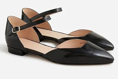 J. Crew Brand Black Leather Pointed Toe Flats/Shoe W Sz 9.5. Original $170 EUC • $19.99
