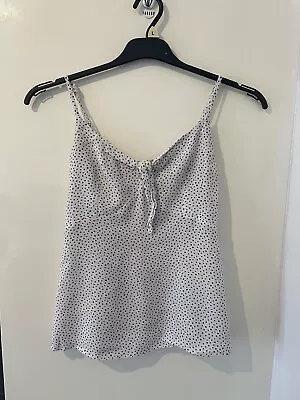 NEXT White Dalmation Print Shirred Back Cami Top 10 • £4