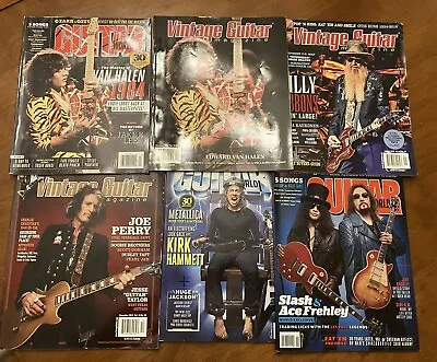 6 Diff Guitar Magazines Metallica Slash Ace Ed Van Halen Gibbons Joe Perry • $9.99