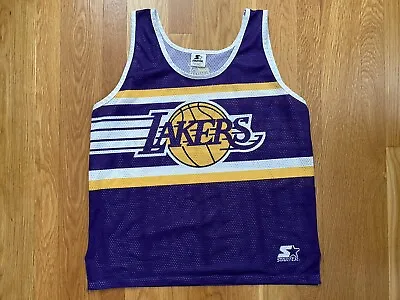 VINTAGE 90s LOS ANGELES LAKERS STARTER JERSEY MAGIC JOHNSON MENS SIZE XL NBA • $34