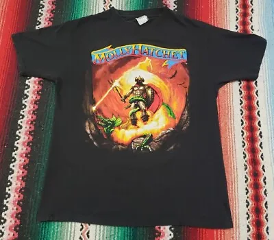 Vtg 90's 1992 Molly Hatchet World Tour Rock Band T Shirt Size Large Double Sided • $69.99