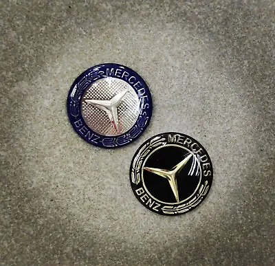 MERCEDES BENZ STAR SHIFT KNOB BADGE EMBLEM 30MM Black Or Blue Select One • $16.98