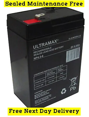 Rechargeable Battery 6 Volt Sealed Lead Acid 6V 4AH 4.5AH 6V4.0 • £13.99