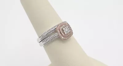 $329.99 • Buy .50CT Round Diamond Bridal Set Engagement Wedding Ring 10K Two Tone Gold Band