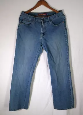 Z Cavaricci Jeans Blue Denim Worn True Straight Mid Rise Retro Vintage Womens 12 • $25