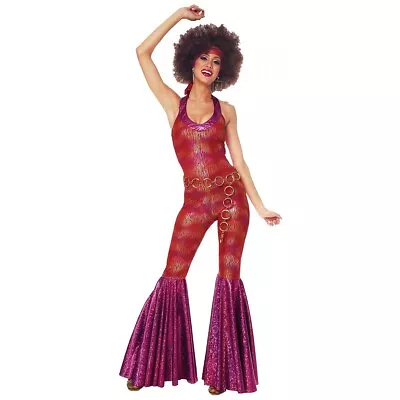 Disco Costume Adult 70s Girl Halloween Fancy Dress • $32.89