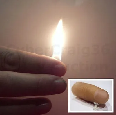 Flaming Thumb Tip Fire Stage Street Flame Magic Trick Thumbtip Light Close Up • £3.99