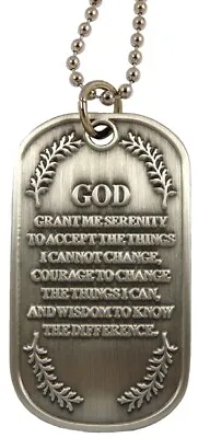 Serenity Prayer Christian Jesus USA Military ID Metal Dog Tag / Keychain • $14.95