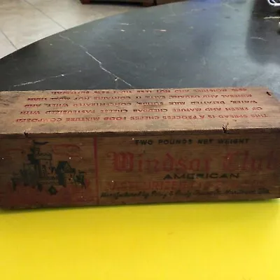 Vintage Wooden Cheese Box Windsor Club Manitowoc Wisconsin Pauly & Pauly • $15