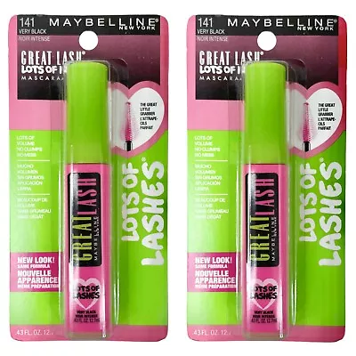 Lot Of 2 - Maybelline New York Lots Of Lashes Mascara Very Black 0.43 Oz Ea • $12.99