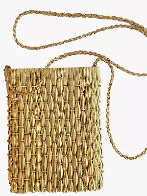 Vintage Clutch Purse By Inge Christopher Gold 7X5 Prom Granny Core Classy Strap • $39.50