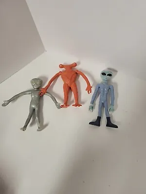 UFO Files Toy Concepts Bendable 1996 Vintage Space Alien Figures Lot Of 3 • $17.99