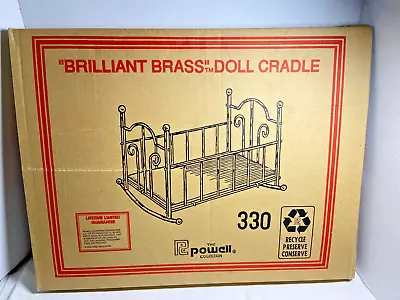 Vintage The Powell Collection Brilliant Brass Doll Cradle 330 (NIB) Taiwan • $43.88