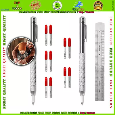 2 Pack Tungsten Carbide Tip Scriber Tool With 10 Refills And 1 Ruler Metal Scrib • $12.60