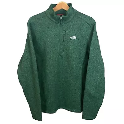 The North Face Fleece Jacket Mens Size Large Green 1/4 Zip Pullover • $34.99