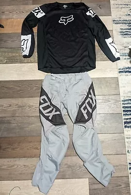 Fox 180 MX Gear Set Jersey Large Pants 32 Combo Motocross Gear Black Gray White • $65