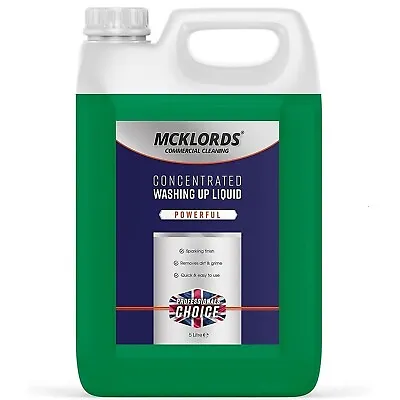 Mcklords Concentrated Washing Up Liquid Wash All Kitchen Utensils 5 Litter • £17.89