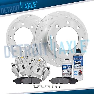 Rear Drilled Rotors Brake Calipers Brake Pads For 2000-04 F-250 F-350 Super Duty • $297.91