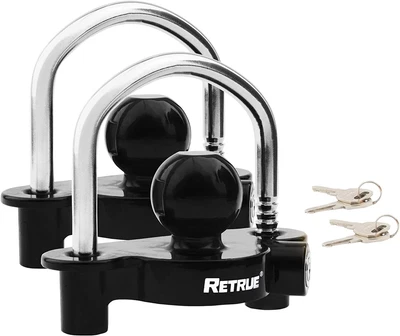 $34.99 • Buy 2 Set Of Coupler Locks Ball Trailer Hitch Lock Adjustable Steel Safety Locks