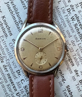 £183.45 • Buy Vintage MARVIN Oversize Mechanical Cal. MARVIN 540 Swiss Watch 1940s