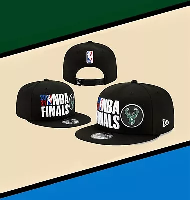 New Era Milwaukee Bucks 9FIFTY NBA Finals Champions Snapback Hat Cap Black • $15.94