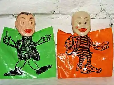 2 Vintage 1970s Halloween Dracula Ghost Hand Puppets Toys Made In Hong Kong Lot • $130