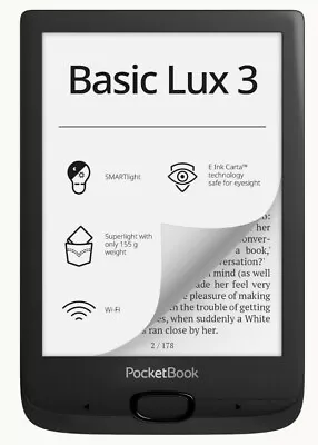 Pocketbook PB617 Basic Lux 3 BLACK 6  E-ink E-Book Reader WiFi 8GB Flash Memory • $131.90