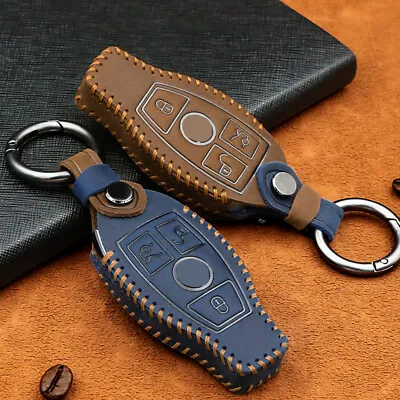 Leather Remote Key Fob Cover Case Holder For Mercedes Benz A B C S G Class W213 • $18