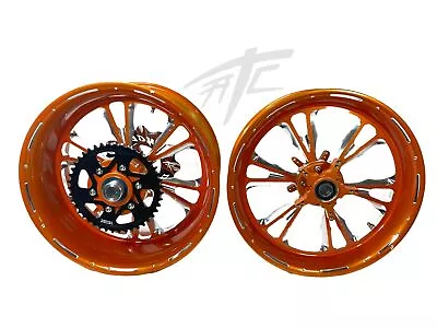 Gsxr Stock Illusion Orange Contrast Vandetta Wheels 01-08 Suzuki Gsxr 1000 • $2399.99