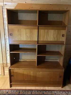 Mid Century Modern Danish Domino Mobler Teak Shelving Unit Bookcase • £150