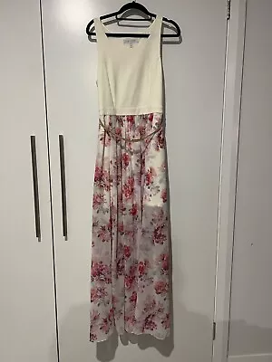 FOREVER NEW Off White Long Floral Maxi Dress Size 12 • $40