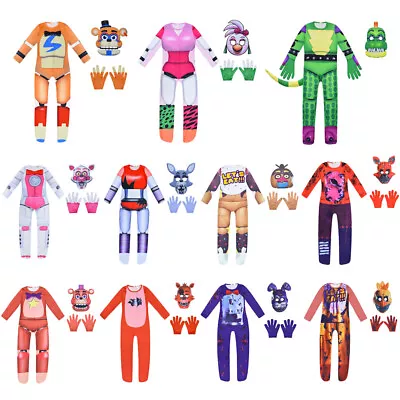 $39.95 • Buy Kids Five Nights At Freddy's FNAF Cosplay Costume Jumpsuit+Mask Outfit