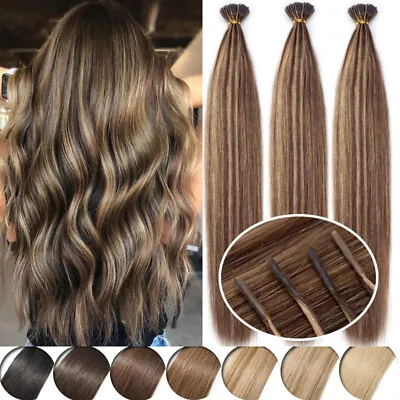 100 Strands I Tip Hair 200g Stick Tip Remy Human Hair Extensions Micro Ring Bead • $133.48